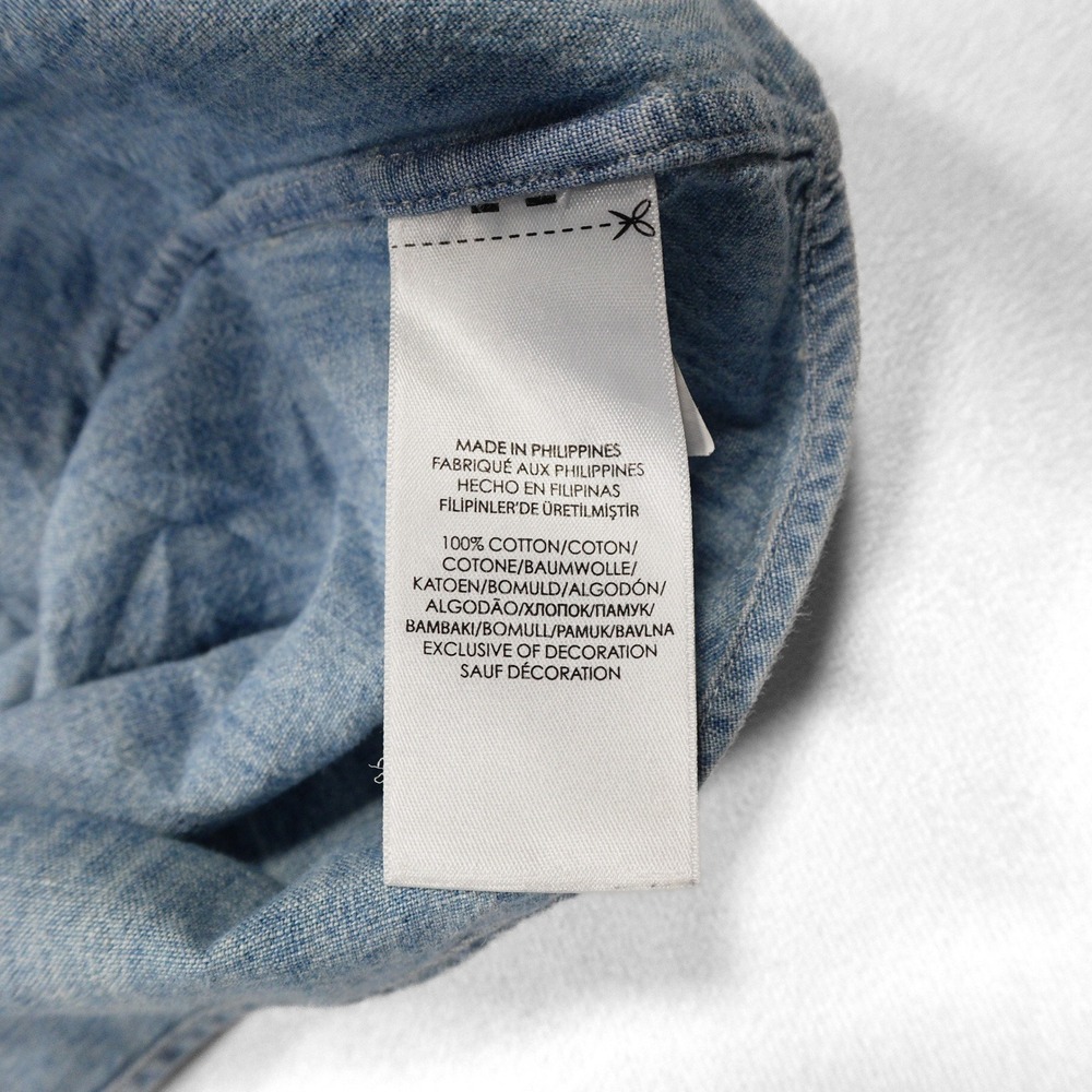 RALPH LAUREN Men's Size L Blue Cotton Chambray Button Down Long Sleeve Shirt - Picture 6 of 8